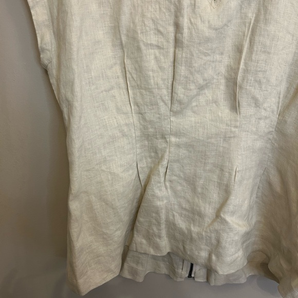 NWT Grace Elements 100% linen taupe top with cutout in back size 8 - Picture 10 of 12